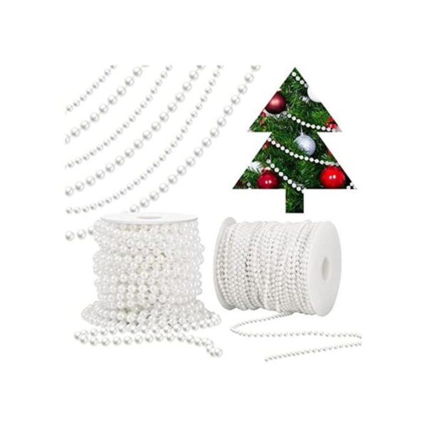 2 rollos de perlas sintéticas de Navidad de 96 pies 0.118_1