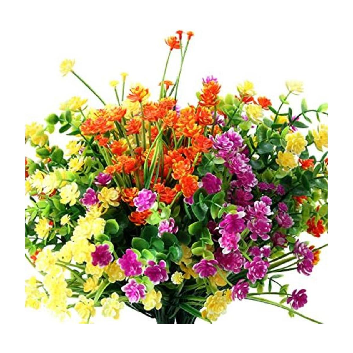 12 piezas de flores sintéticas para decoración de otoño al