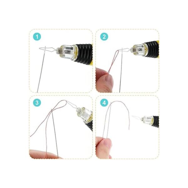 Enhebrador de agujas LED herramientas de costura lazo de