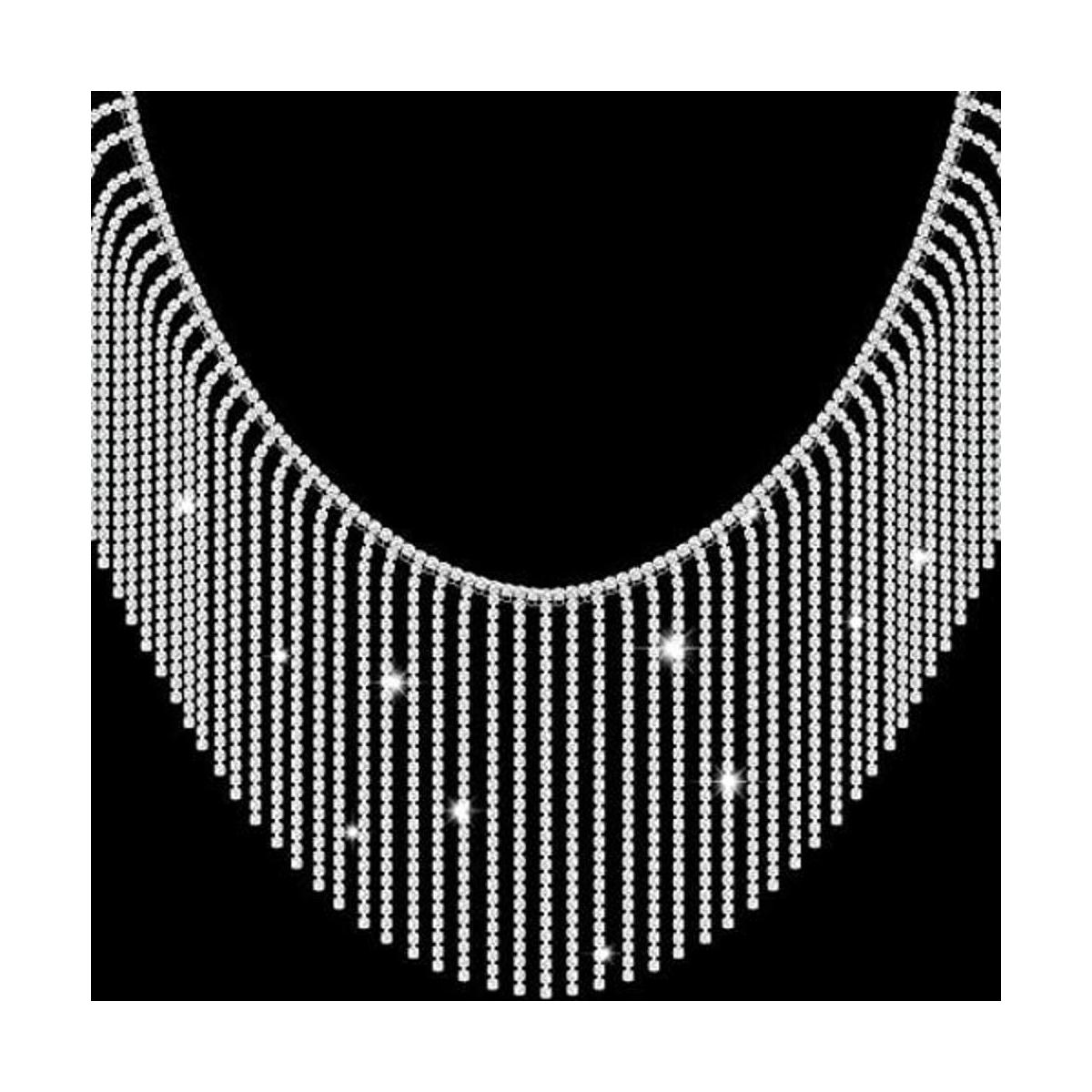 2 yardas con diamantes de imitación de flecos cadena de