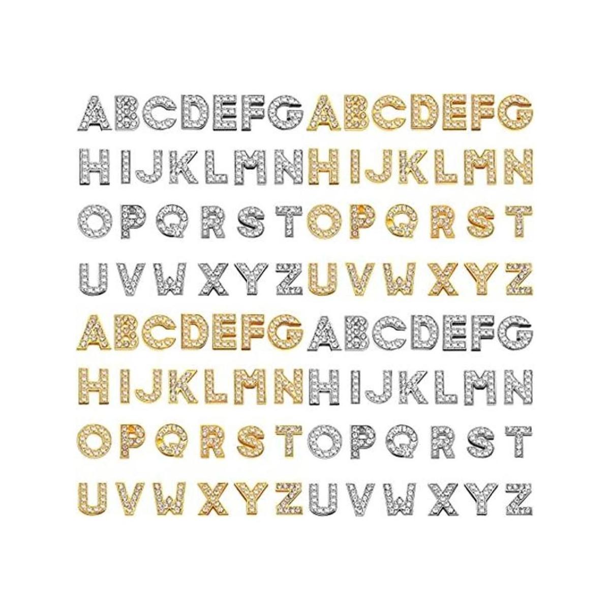 104 dijes de diamantes de imitación con letras del