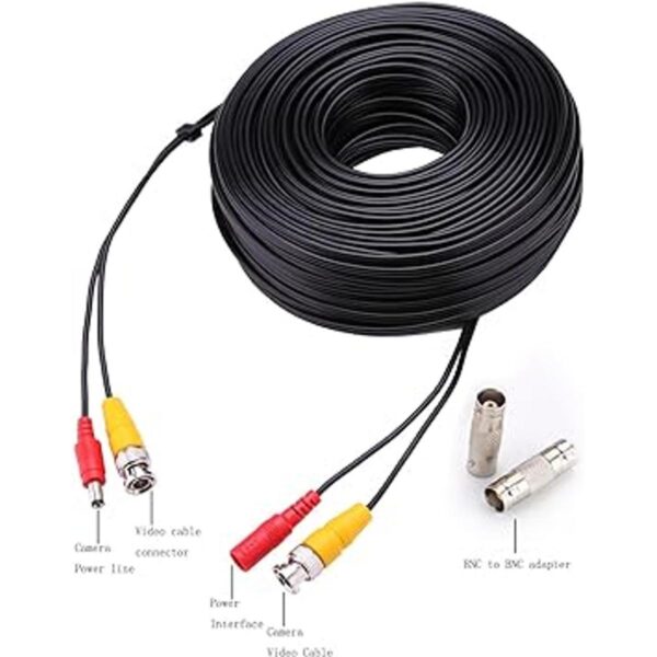 WILDHD Cable BNC de 4 x 100 pies todo en uno Siamés BNC