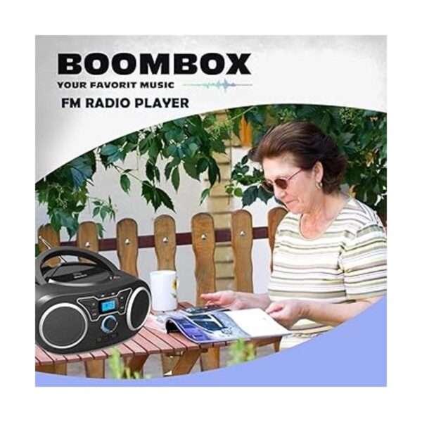 Boombox de radio portátil con radio Bluetooth y FM_6
