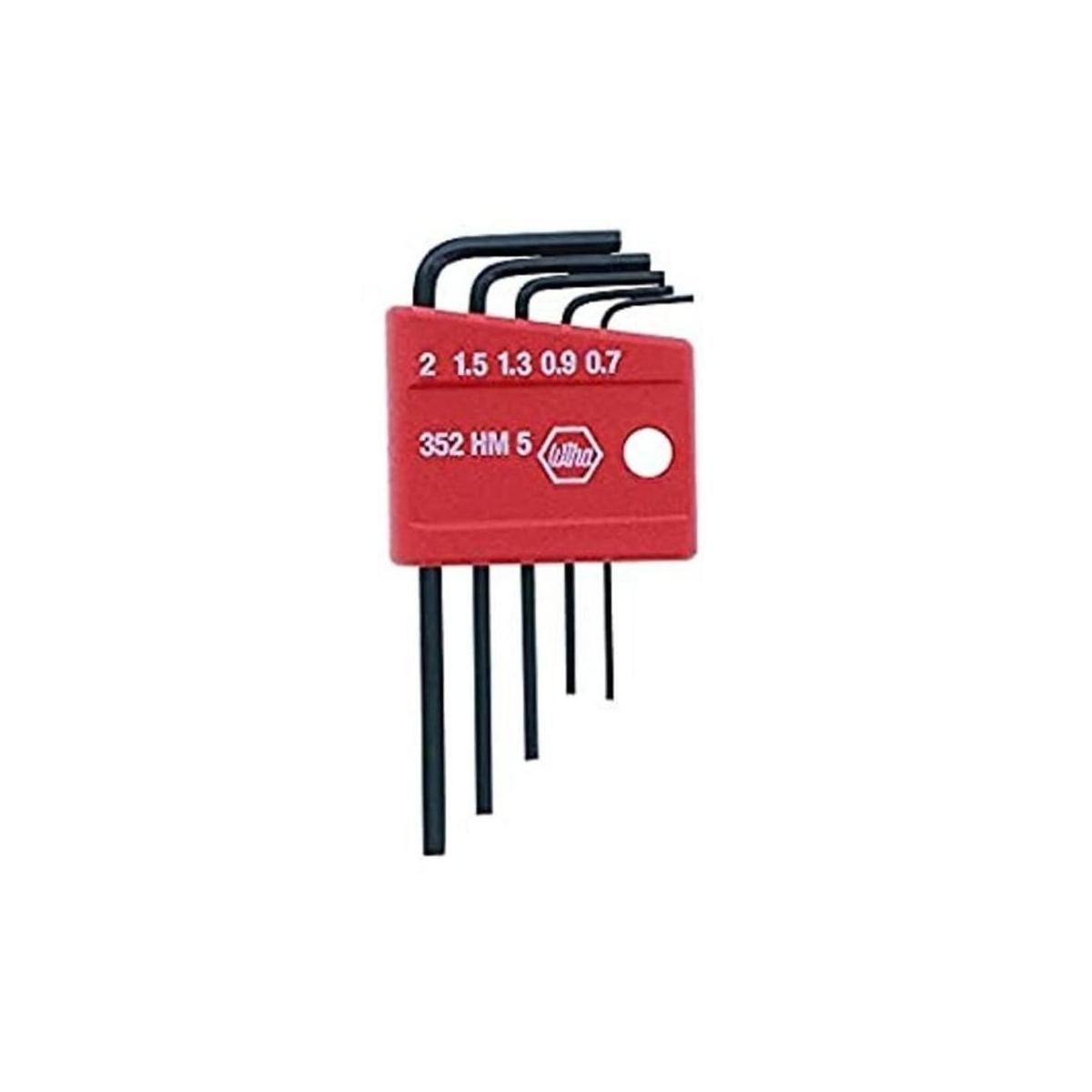 Wiha 35392 Juego métrico hexagonal corto de 5 piezas con