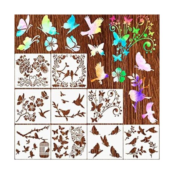 WHQXFDZ 9 plantillas de mariposa plantillas de pájaros_1