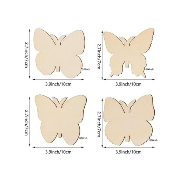 WHQXFDZ 40 piezas de mariposa de madera sin terminar_2