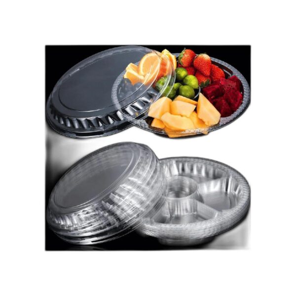 Paquete de 12 bandejas redondas de plástico para verduras
