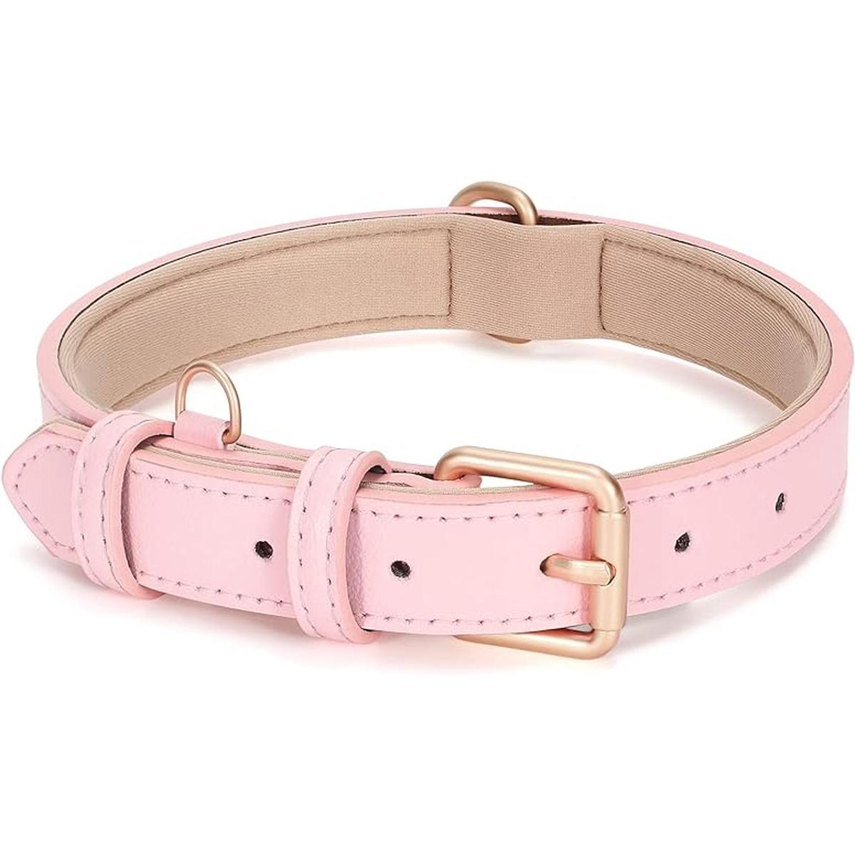 WHIPPY Collar de cuero para perros pequeños medianos y