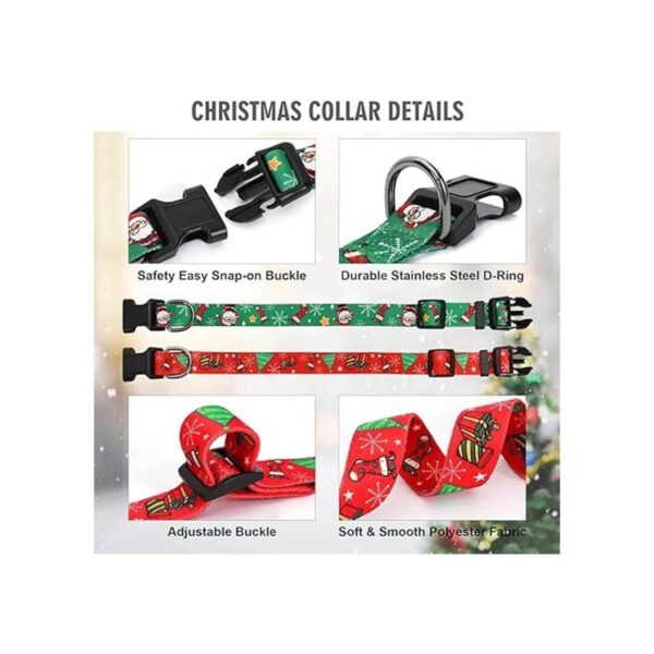 WHIPPY Collar de perro de Navidad suave cómodo con