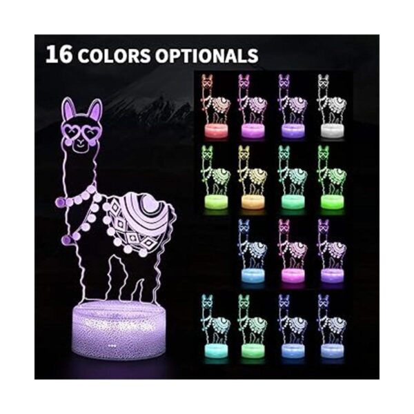 Lámpara de ilusión óptica 3D de llama de alpaca 16