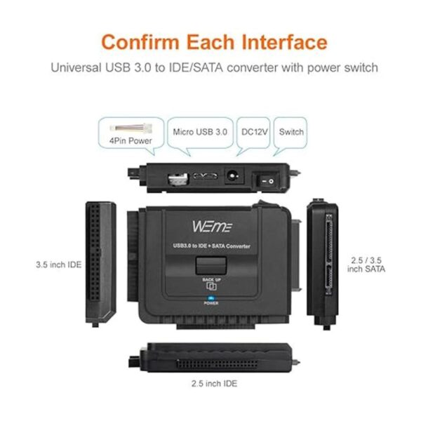 WEme Adaptador USB 3.0 a SATA IDE con convertidor_4