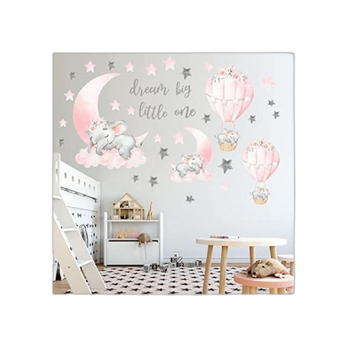 Dream Big Little One Calcomanías de pared de elefante