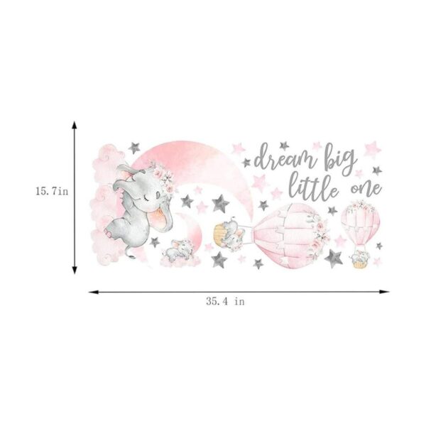 Dream Big Little One Calcomanías de pared de elefante