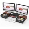 WESTREE Soporte elevador de doble monitor con dos cajones_1