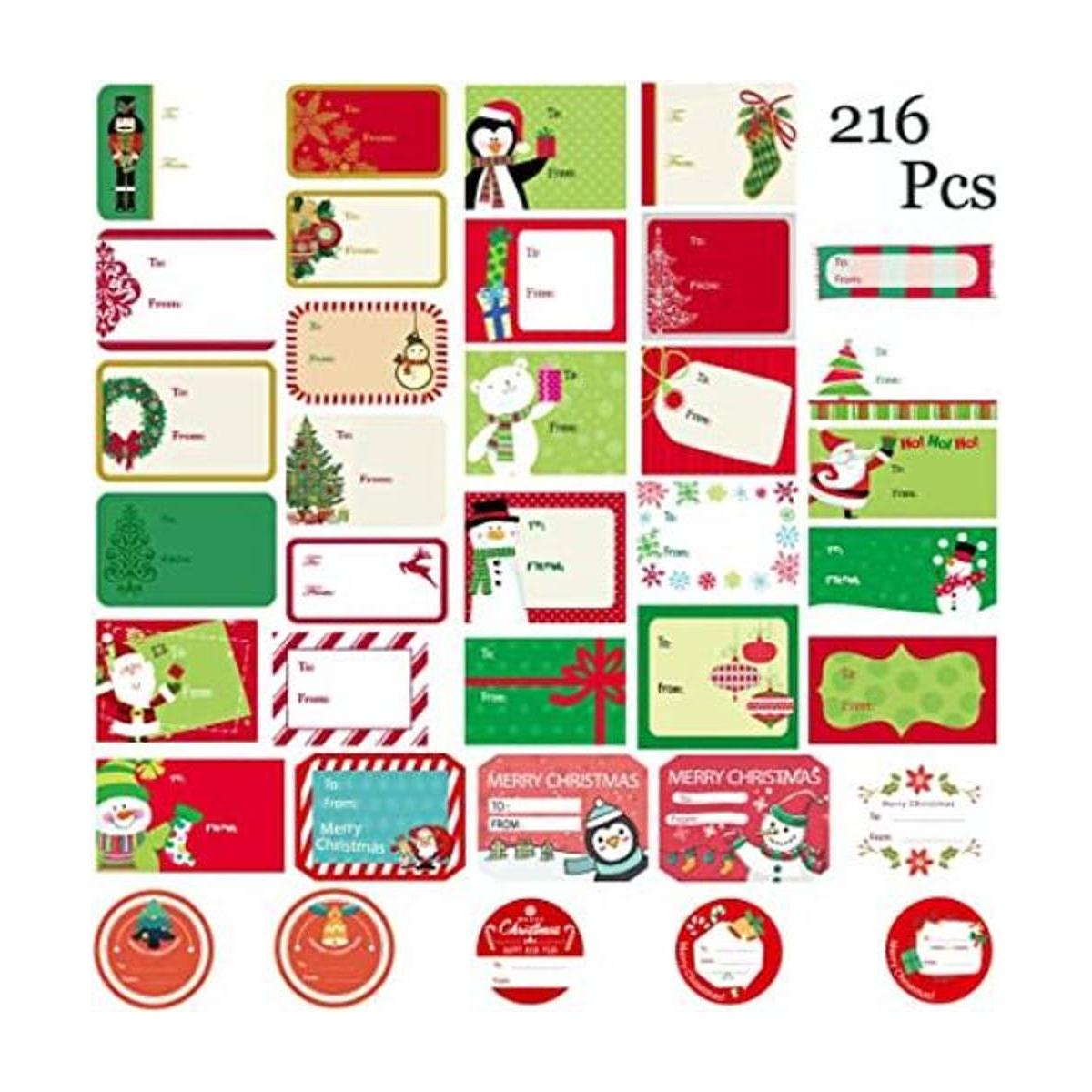 Etiquetas autoadhesivas para nombre de Navidad