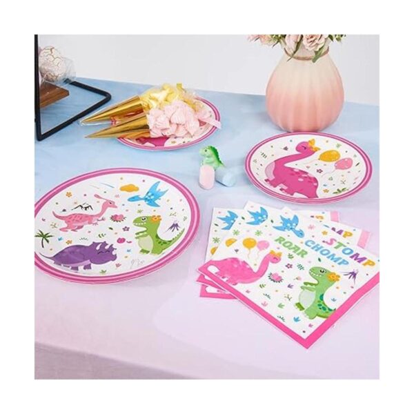 WERNNSAI Platos y servilletas desechables de dinosaurios