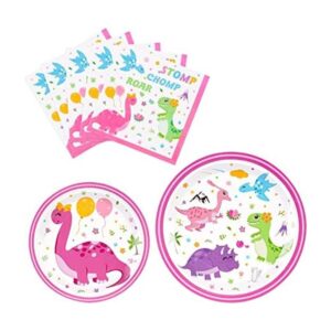 WERNNSAI Platos y servilletas desechables de dinosaurios