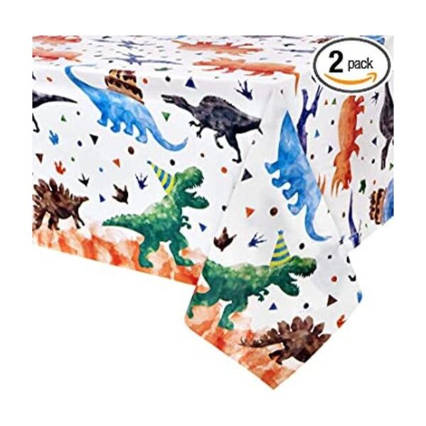 Mantel de fiesta de dinosaurios en acuarela paquete de 2_1