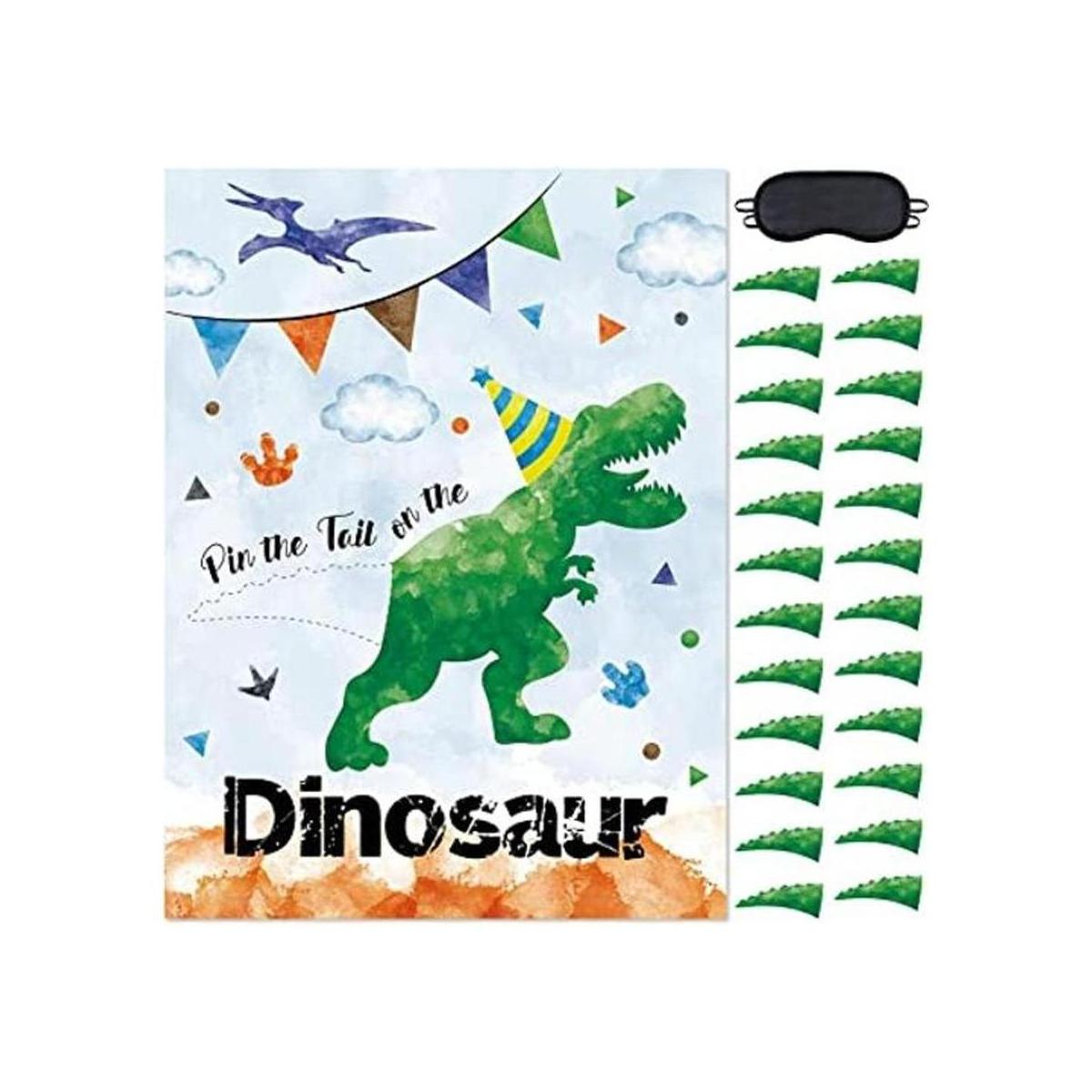 WERNNSAI Pin The Tail on The Dinosaur Party Game Juego de