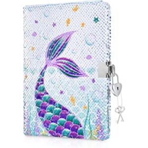 Cuaderno de lentejuelas de sirena diario reversible de_1