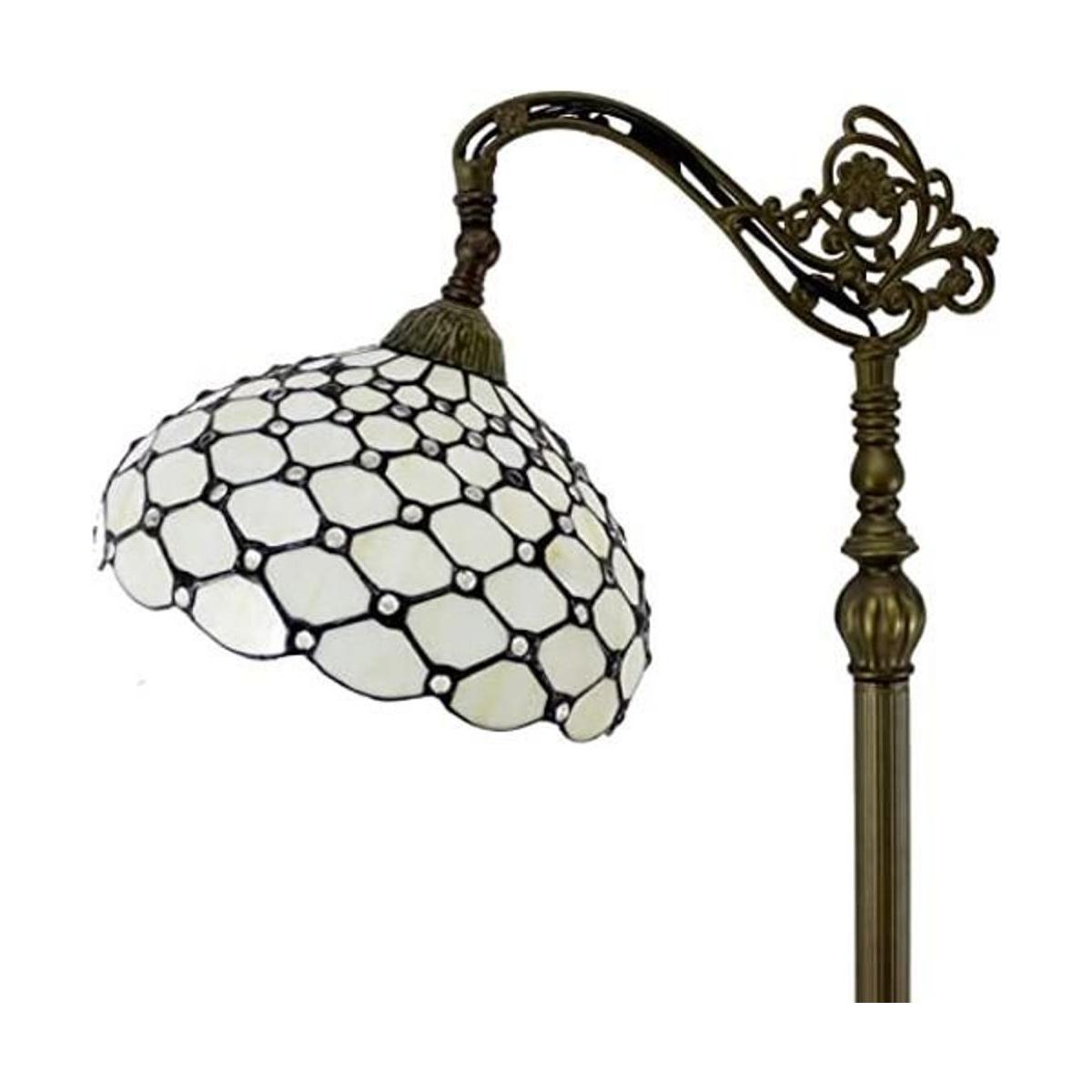 WERFACTORY Tiffany Lámpara de pie color ámbar crema con
