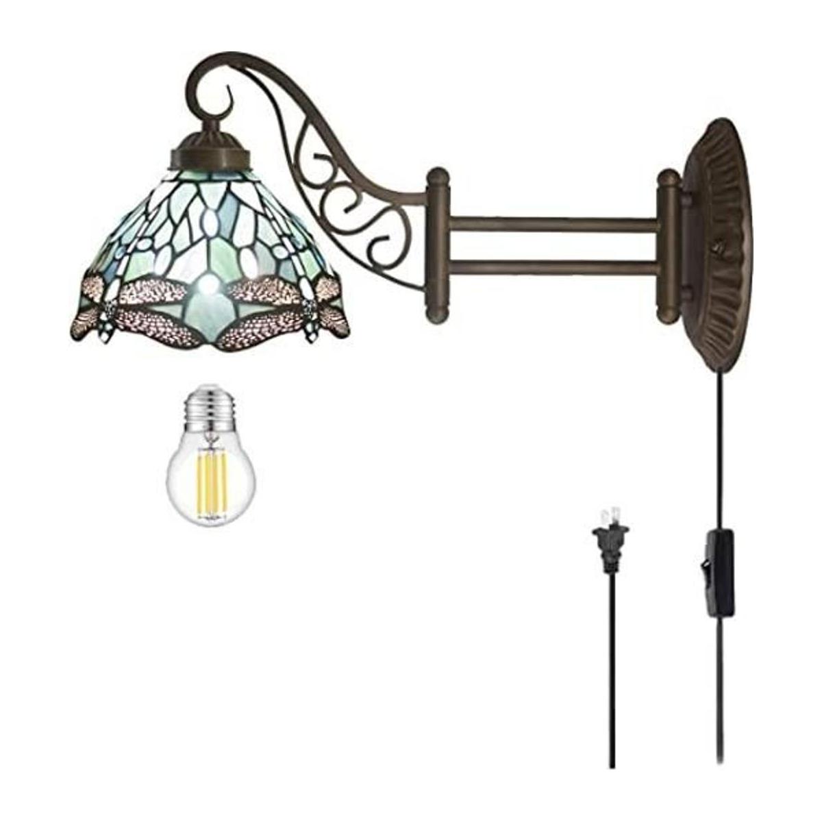 Lámpara de pared Tiffany W8L19 pulgadas bombilla LED