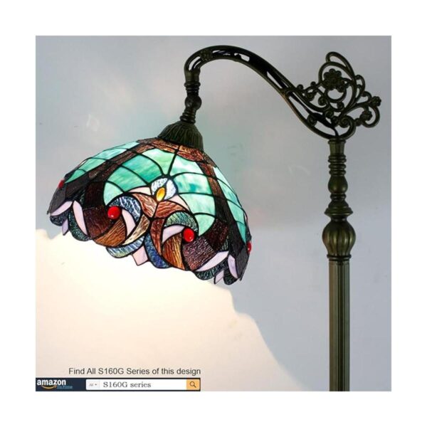 WERFACTORY Tiffany Lámpara de pie con cristal de enlace_2
