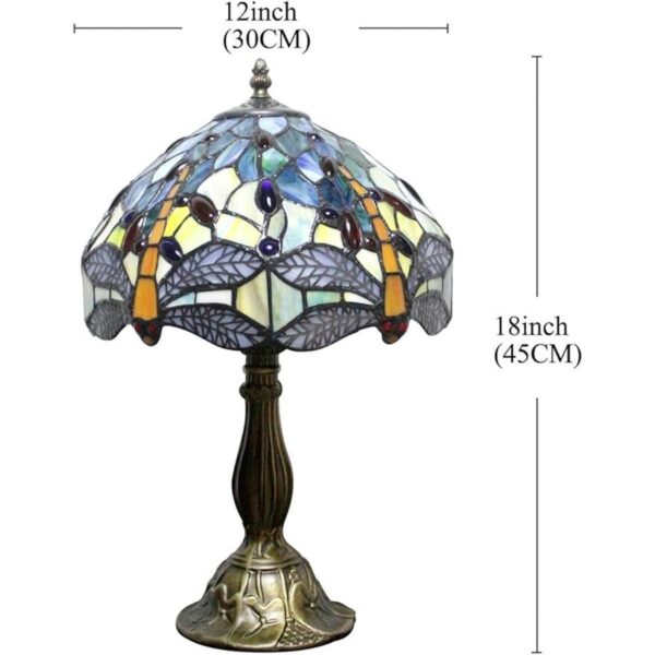 WERFACTORY Tiffany Lámpara de mesa estilo libélula color_4