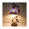 WERFACTORY Tiffany Lámpara de mesa azul y morado estilo_4
