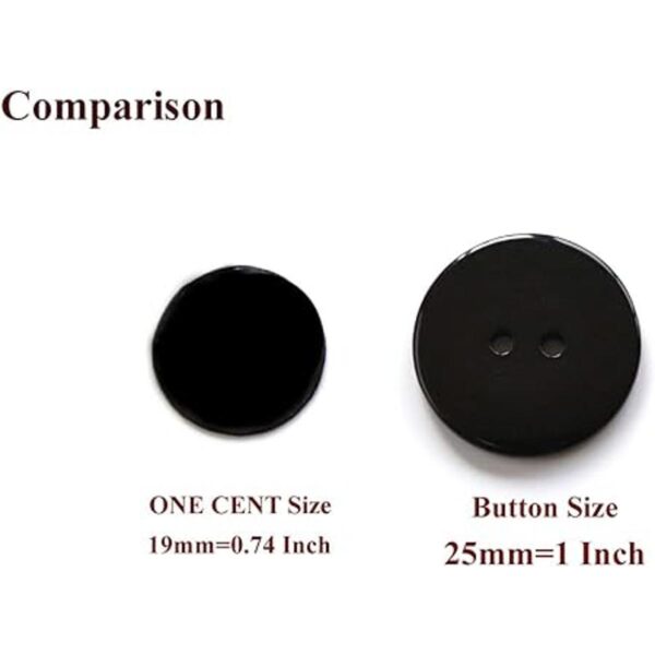 GANSSIA Botones de color negro de 1 pulgada 0.984 in_5