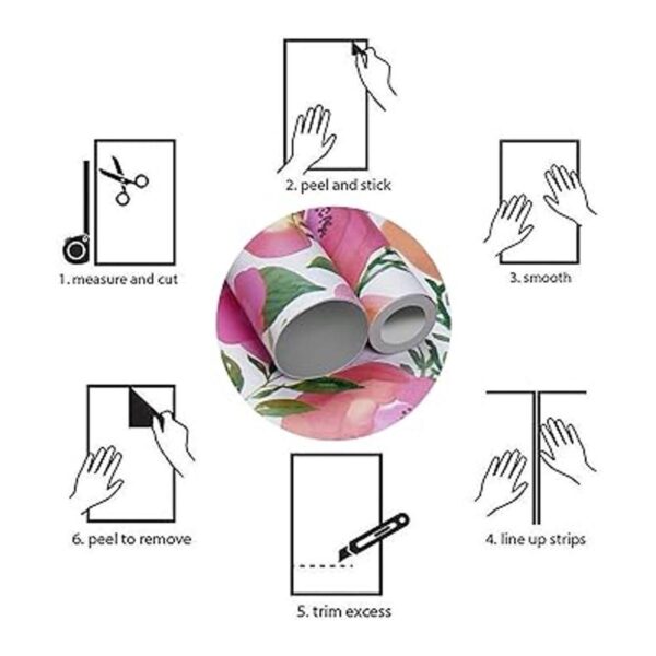 WENMER Papel tapiz floral de 17.7 x 118 pulgadas papel