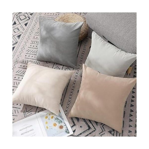 Wemeon Juego de 4 fundas de almohada neutrales de 18 x 18_2
