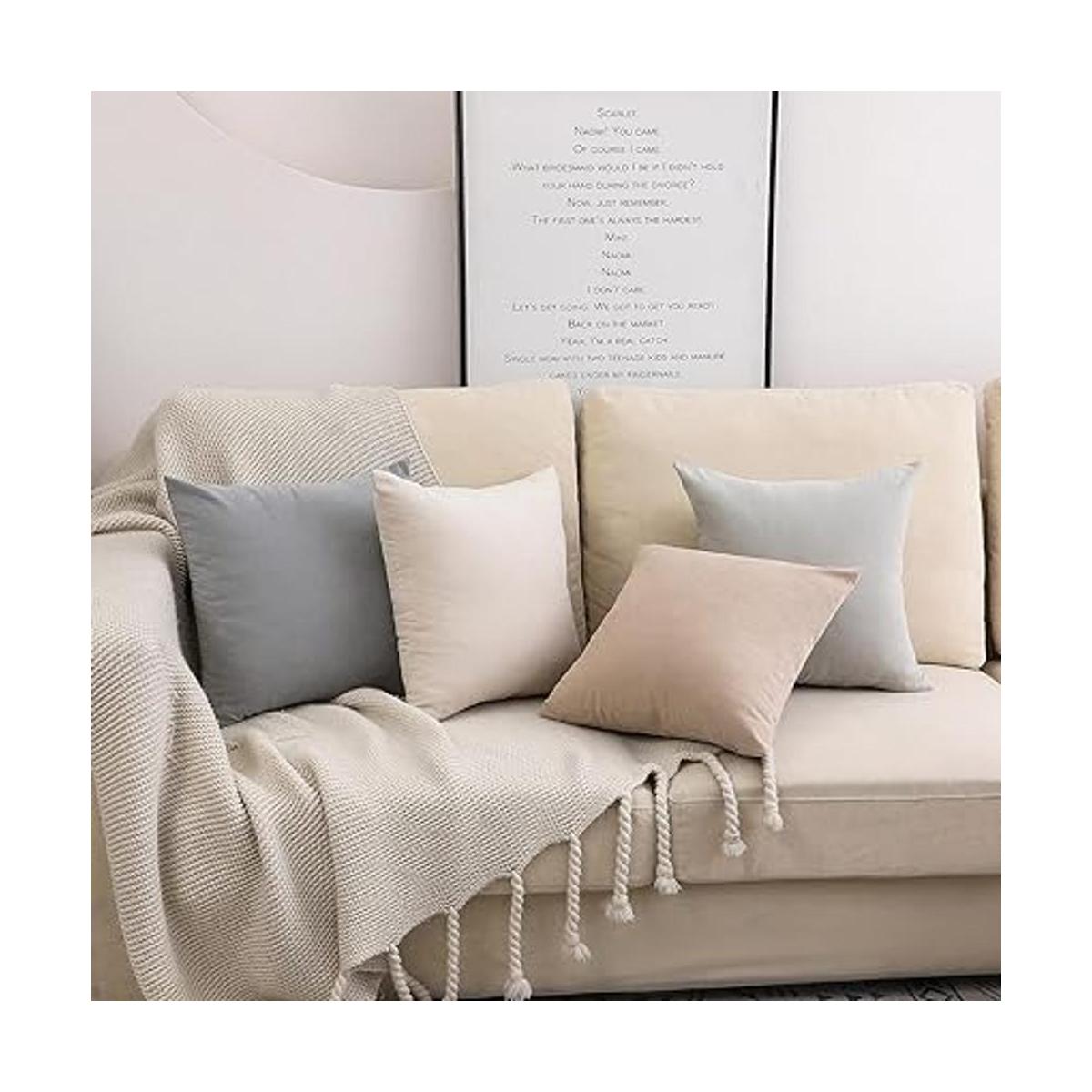 Wemeon Juego de 4 fundas de almohada neutrales de 18 x 18
