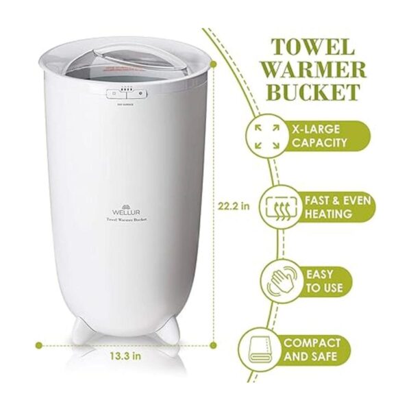 WELLUR Cubo calentador de toallas extra grande blanco