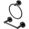 WEIKO Soporte de papel higiénico negro para toallas juego