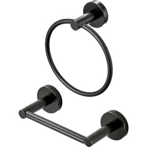 WEIKO Soporte de papel higiénico negro para toallas juego