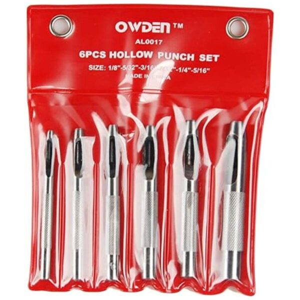 OWDEN Juego de 6 perforadores huecos 18 516 pulgadas