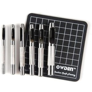 OWDEN Juego de 6 perforadores huecos 18 516 pulgadas