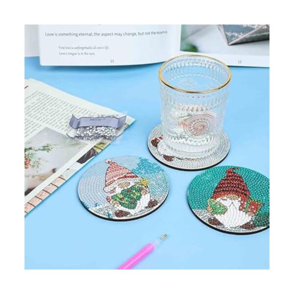 XEFINAL 8 posavasos de pintura de diamantes de Navidad con