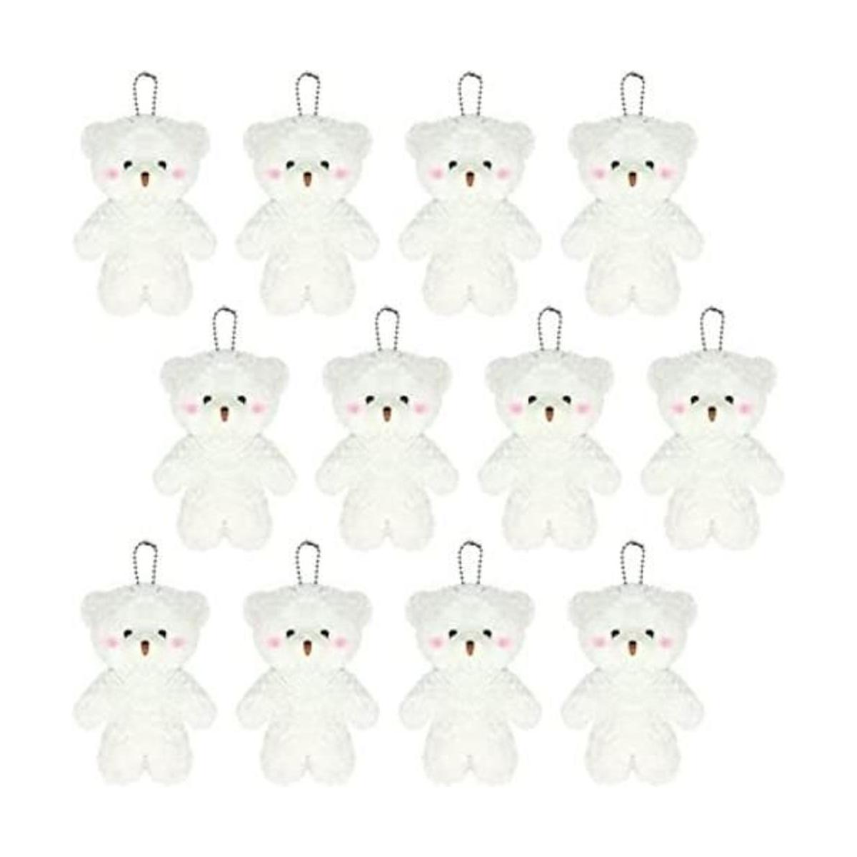 Paquete de 12 mini osos de peluche blancos pequeño oso de