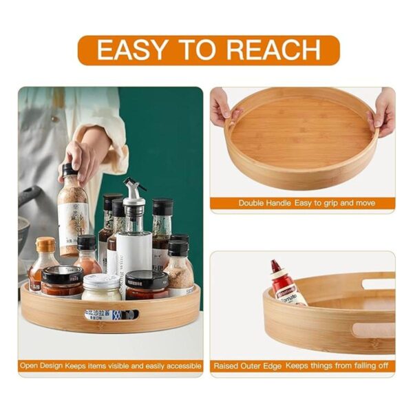 Lazy Susan Organizador de bambú Lazy Susan de 14 pulgadas