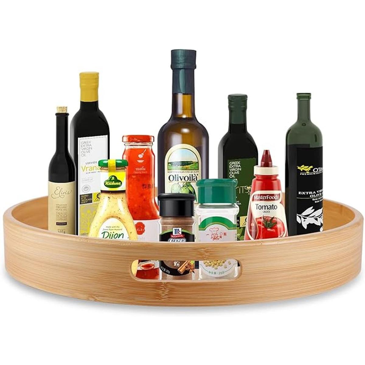 Lazy Susan Organizador de bambú Lazy Susan de 14 pulgadas