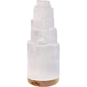 Himalayan Glow Lámpara de selenita natural de 7.9 in de_1