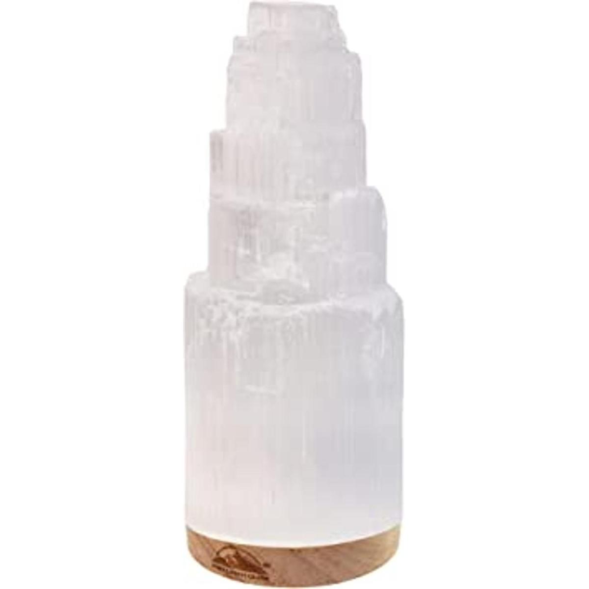 Himalayan Glow Lámpara de selenita natural de 7.9 in de