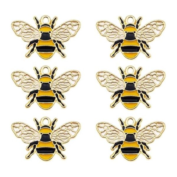 Lote de x24 dijes de abeja de miel de aceite de esmalte_2