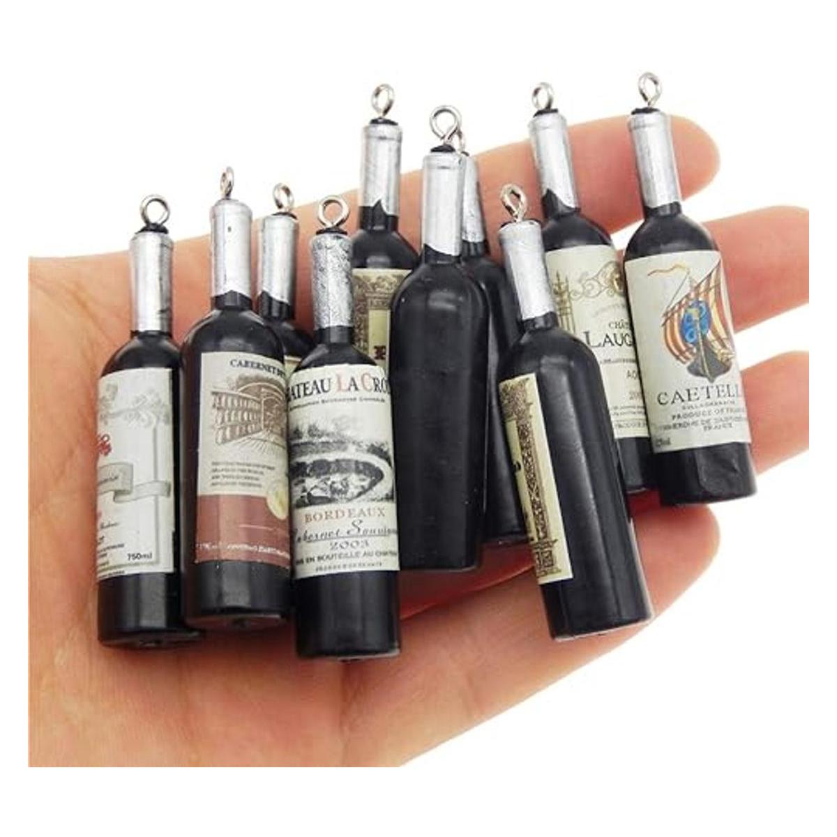Paquete de 10 botellas de vino tinto de resina vintage