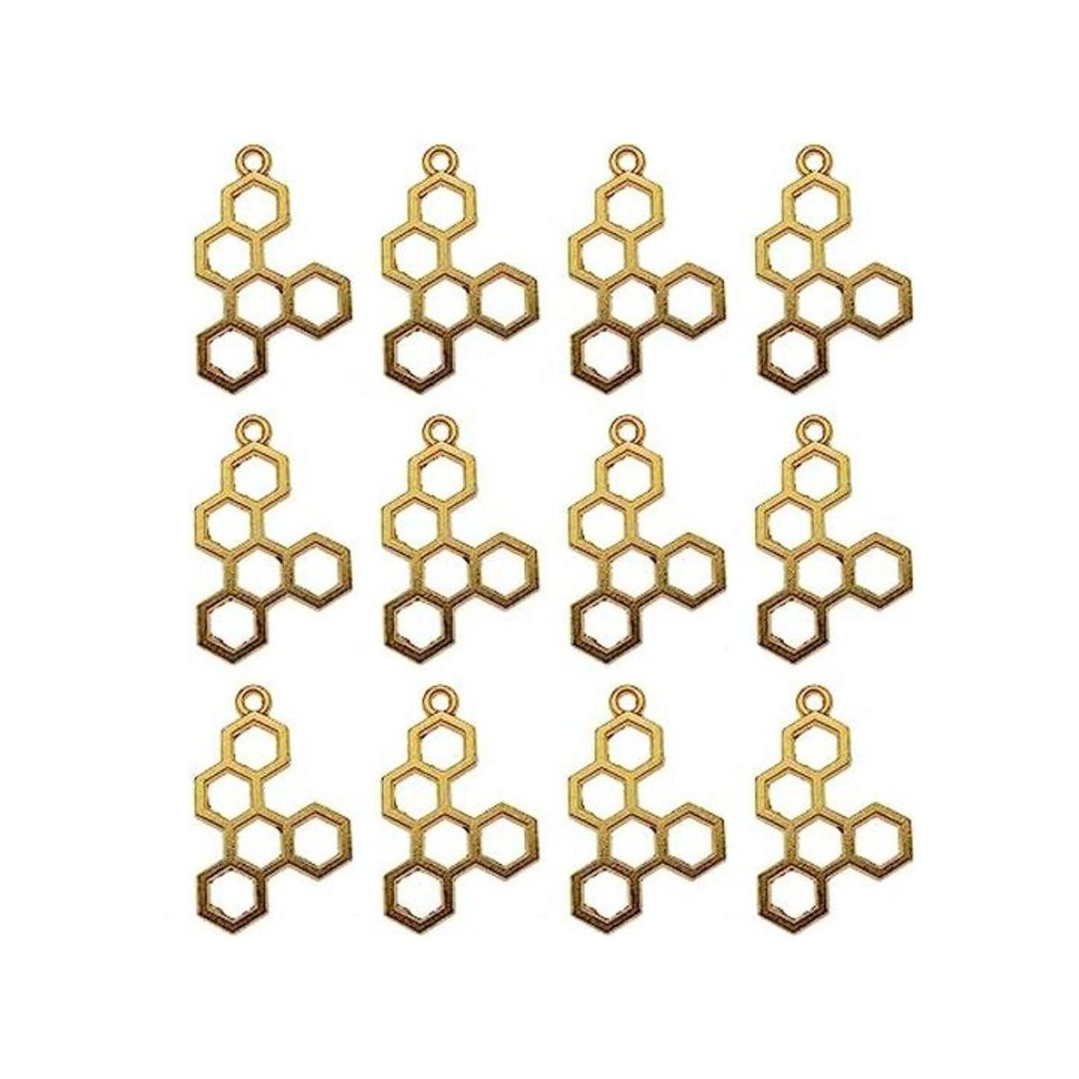 Paquete de 40 colgantes de aleación de metal dorado con