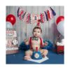 Cartel de béisbol para el primer cumpleaños de la silla