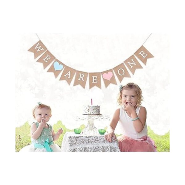 Banner de gemelos para 1er cumpleaños We Are One Banner