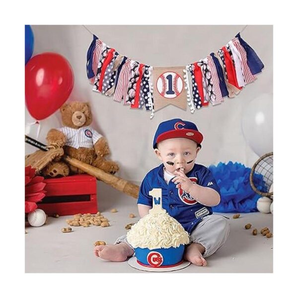 Cartel de béisbol para el primer cumpleaños de la silla